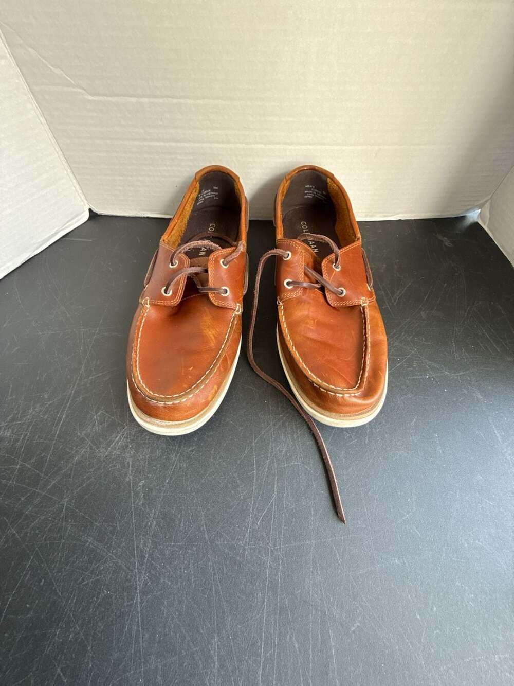 Cole Haan GrandPro Windward Boat Shoes British Tan Leather